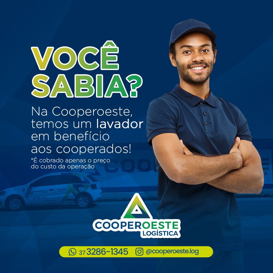 Você sabia? Na cooperoeste, temos um lavador em benefício aos cooperados!